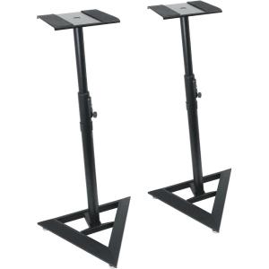 imageRockville RVSM1 Pair of NearField Studio Monitor Stands Adjustable Height 3345in HeavyDuty Steel EVA Foam Padding Vibration Reduction for Home Studio Musicians and Audio EngineersRSM3