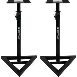 imageRockville RVSM1 Pair of NearField Studio Monitor Stands Adjustable Height 3345in HeavyDuty Steel EVA Foam Padding Vibration Reduction for Home Studio Musicians and Audio EngineersRVSM1