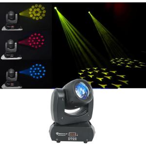 imageRockville Rock Beam DC 120W Moving Head Light 71 Gobos 18Facet Prism DMX Control for DJs and Club Stages
