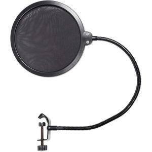 imageRockville RockPop Curve Pop Filter Windscreen Curved Mesh Lightweight 0064 lbs Broad Mic Compatibility Durable Metal for Studio Recording and PodcastingGooseneck w Clamp