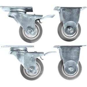 imageRockville WH4 3quot 350lb Capacity Steel Caster Wheels LockingSwivel ZincPlated VibrationResistant EasyInstall for PA DJ Speakers and Subwoofers