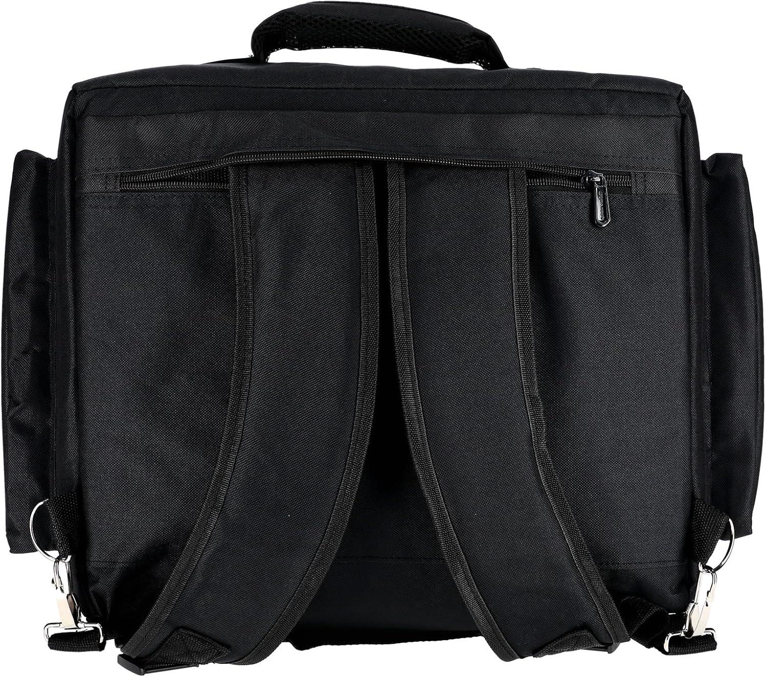 imageRockville RLBP6 Padded Backpack for 6 Slim PAR Lights 10mm Foam Protection Removable Dividers Hideable Straps for DJs and Stage Performers