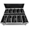 imageRockville BATTERY PAR 50 CASE Charging Road Case for 10 BATTERY PAR 50 Lights Stackable Foam Padding BuiltIn Wheels Open Case Charging for DJs and Events