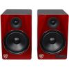 imageRockville HTS8B Pair 8quot 1000W Powered Home Theater Speakers with FM USB SD and Bluetooth in BlackCherry Wood