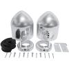 imageRockville Pair MAC525W 525quot Marine Wakeboard Tower Speaker Pods White PowderCoat Aluminum Waterproof Universal Mounting for Boats and ATVsSilver
