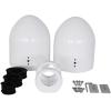 imageRockville Pair MAC80W 8quot White Aluminum Wakeboard Tower Speaker Pods Waterproof Marinized Universal Fit for Marine and PowersportsWhite