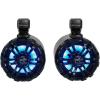 imageRockville Pair WB65KLED Black 600W 65quot Marine Wakeboard Tower Speakers 4 Ohm LED Lighting 360Degree Swivel Waterproof with Remote for Boats and OffRoad VehiclesBlack