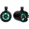 imageRockville Pair WB65KLED Black 600W 65quot Marine Wakeboard Tower Speakers 4 Ohm LED Lighting 360Degree Swivel Waterproof with Remote for Boats and OffRoad VehiclesBlack