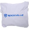 imageRockville RSC7W White Tripod PA Speaker Stand Scrim Cloth 360Degree Cover WrinkleResistant Machine Washable for Weddings and DJ Events