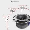 imageRockville RT5 Aluminum Tweeter Pair 28quot 120W 4 Ohms Titanium Diaphragm Kapton Voice Coil High Sensitivity CEA Perfect for Car and Pro AudioPair with Wire Groove