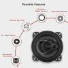 imageRockville RV43A 4quot 3Way Car Speakers 500W 4 Ohm Polypropylene Woofer Butyl Rubber Surround With Grilles CEA Compliant Perfect for Car Audio