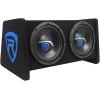 imageRockville RV82A Dual 8quot 800W Subwoofers  1200W Mono Amp Car Audio Kit CEA2006 Compliant Ported Enclosure Complete Wiring for Deep Bass
