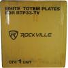 imageRockville TopBottom White Totem Plates for RTP33TV Steel Construction NonSlip EVA Pads Easy Install for DJs and Event LightingWhite