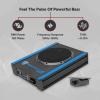 imageRockville USS8 8quot 600W Slim UnderSeat Active CarTruck Subwoofer 150W RMS Builtin Amp 3 Ohm CEA2006 Compliant Bass Knob for Tight Spaces