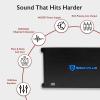 imageRockville dB55 4000W 5Channel 2Ohm Car Amplifier HighSpeed MOSFET Adjustable Crossover LED Remote Sub Control Perfect for Car Audio and Subs