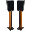 imageRockville 2 RockShelf 54B Black 525quot Home Bookshelf Speakers36quot Wood Stands