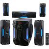 imageRockville HTS56 1000W 51 Channel Home Theater System Bluetooth USB 8quot Subwoofer LED Light Effects Remote Control Optical Input for Movies Music ampamp Karaoke