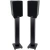 imageRockville Pair RockShelf 54B Black 525quot Home Bookshelf Speakers  36quot Stands