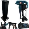 imageRockville RTPGO Black Collapsible DJ Totem Light Stand 132 lbs Capacity Portable with Bag and BlackWhite Scrims Adjustable Height 3970 Inches for DJs and Event LightingBlack