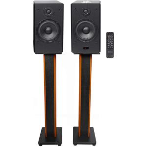 image2 Rockville HD5 5quot Bluetooth Bookshelf Home Theater Speakers36quot Stands  Black
