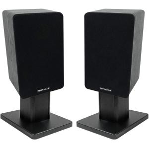 image2 Rockville RockShelf 54B Black 525quot Home Bookshelf Speakers8quot Speaker Stands