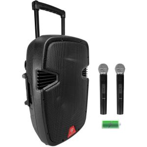imageRockvilIe RAM12BT 12quot Portable Rechargeable 600W DJ PA Speaker 2 Mics Bluetooth