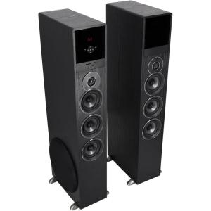 imageRockvilIe TM150B Bluetooth Home Theater Tower Speaker System 2 10quot Subwoofers