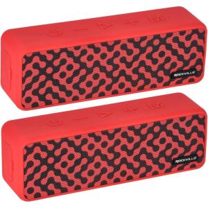imageRockville 2 Faze Red 50w Portable Bluetooth Speakers wTWS Wireless Linking