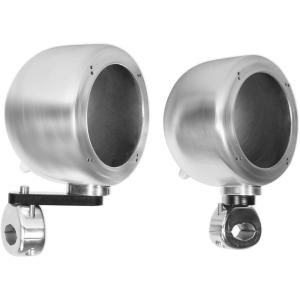 imageRockville 2 MAC40S 4quot Chrome Swivel Aluminum Tower Handlebar Speaker Pods ATVUTVSilver