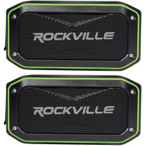 imageRockville 2 Rock Anywhere Waterproof Portable Bluetooth SpeakersTWS Linking