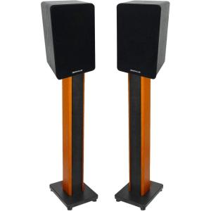 imageRockville 2 RockShelf 54B Black 525quot Home Bookshelf Speakers36quot Wood Stands