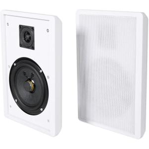 imageRockville 2 RockSlim White Home Theater 525quot 240w Easy Wall Mount Slim Speakers