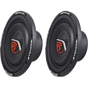 imageRockville 2 W10T4S4 10quot Shallow Mount 2400 Watt 4Ohm Car Audio Subwoofers
