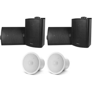 imageRockville 4 HP5S8 Black 525quot Swivel Home Theater SpeakersJBL Subwoofers