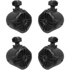 imageRockville 4 RWB70B Black 65quot 250w Marine Wakeboard 360 Swivel Tower Speakers