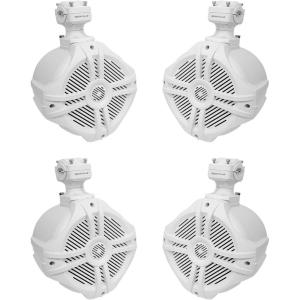 imageRockville 4 RWB70W White 65quot 250w Marine Wakeboard 360 Swivel Tower Speakers