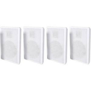 imageRockville 4 RockSlim White Home Theater 525quot 240w Easy Wall Mount Slim Speakers