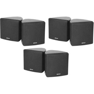 imageRockville 6 Cube 35quot 30w RMS Black Home Theater Wall SpeakersSwivel Brackets