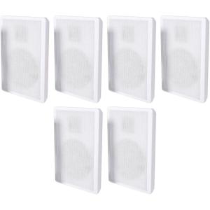 imageRockville 6 RockSlim White Home Theater 525quot 240w Easy Wall Mount Slim Speakers