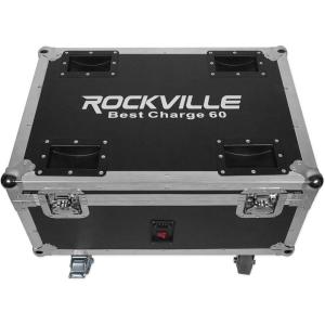 imageRockville BEST CHARGE 60 Charging Road Case for 6 BEST PAR 60 Lights Durable Plywood and Aluminum Stackable with Wheels Foam Padding for Mobile DJs and Event Lighting