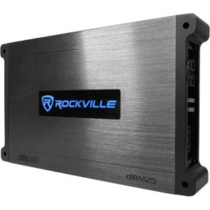 imageRockville DBM25 Marine Amplifier 1500W Peak375W Dyno RMS 2 Channel 2 or 4 Ohm Waterproof Design Adjustable Crossover Remote Bass Control for Boats and Marine Audio