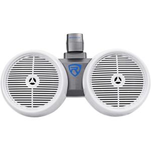 imageRockville DWB80B Dual 8quot 800W Marine Wakeboard Tower Speakers 4 Ohm ABS Enclosure Titanium Tweeter 360 Degree Swivel Mount Black for Boats Jeeps ATVs ampamp UTVsWhite
