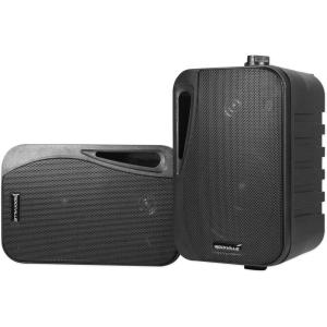 imageRockville HP4S Pair 360W 4quot OutdoorIndoor Speakers 4 Ohm WeatherResistant Swivel Brackets 4quot Woofer  12quot Tweeter for Home Theater and Patio8 Ohm Black