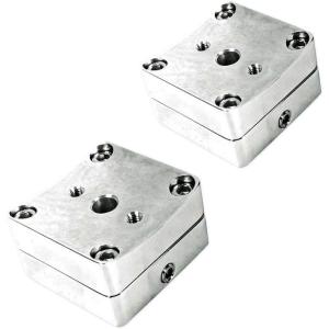 imageRockville MAC360B 2 MarineGrade Swivel Clamps for Wakeboard Towers or Surface Mounting 360Degree Rotation Black PowderCoated QuickRelease for Boat Audio SystemsSilver