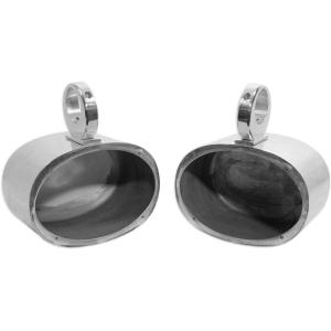 imageRockville MAC69S 2 6x9 Polished Silver Aluminum Wakeboard Tower Speaker Enclosures Waterproof Internally Wired Universal Fit for Marine and UTV AudioSilver