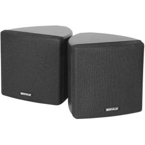 imageRockville Pair Cube Black 30W RMS 35quot Home Theater Wall Speakers 8 Ohm 360Degree Swivel Brackets True 2Way Audio Compact Design for Home Theater and Surround SoundBLACK