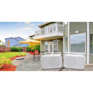 imageRockville Pair HP65S8 65quot 500W White OutdoorIndoor Speakers 8 Ohm Waterproof Swivel Bracket Paintable Grill for Patio and Home Theater4 ohm white