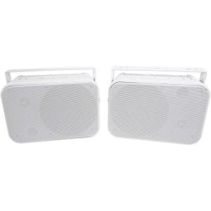 imageRockville Pair HP65S8 65quot 500W White OutdoorIndoor Speakers 8 Ohm Waterproof Swivel Bracket Paintable Grill for Patio and Home Theater8 Ohm White