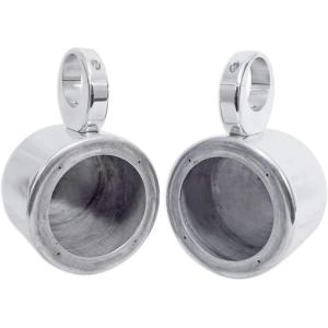 imageRockville Pair MAC525W 525quot Marine Wakeboard Tower Speaker Pods White PowderCoat Aluminum Waterproof Universal Mounting for Boats and ATVsSilver