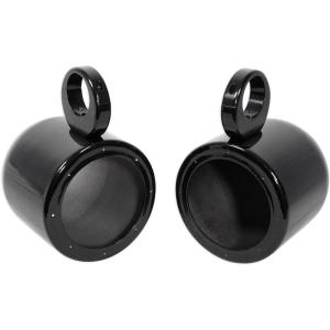 imageRockville Pair MAC65W 65quot White Aluminum Wakeboard Tower Speaker Pods Waterproof HighEfficiency Airspace Universal Fit for Marine and Boat AudioBlack
